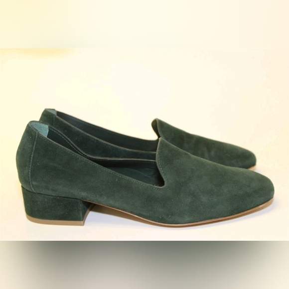 Mansur Gavriel Womens 6.5 36.5 Green Suede Low Heeled Loafers Italy Made Shoes - Picture 5 of 16